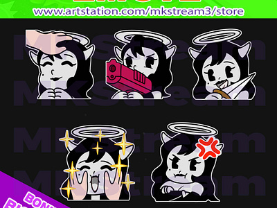 Twitch emotes bendy and the ink machine, Alice Angel pack #1 alice angel alice angel emotes angel angry emotes animated emotes anime bendy and the ink machine cute design emote emotes girl emotes head patted illustration knife emotes pistol emotes sexy sub badge twitch emotes women emotes