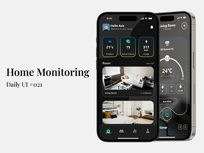 Home Monitoring - Daily UI #021 daily ui daily ui 21 figma home home monitoring mobile app design ui ui design uiux ux design