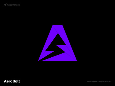 Thunderbolt with Negative Space in Letter A a a letter a logo app bolt brand design brand identity branding design logo minimal modern logo tech thunderbolt