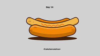 Day 14 of daily flat design challenge on Veggie dog challenge day 14 flat design hotdog illustration illustrator veggie