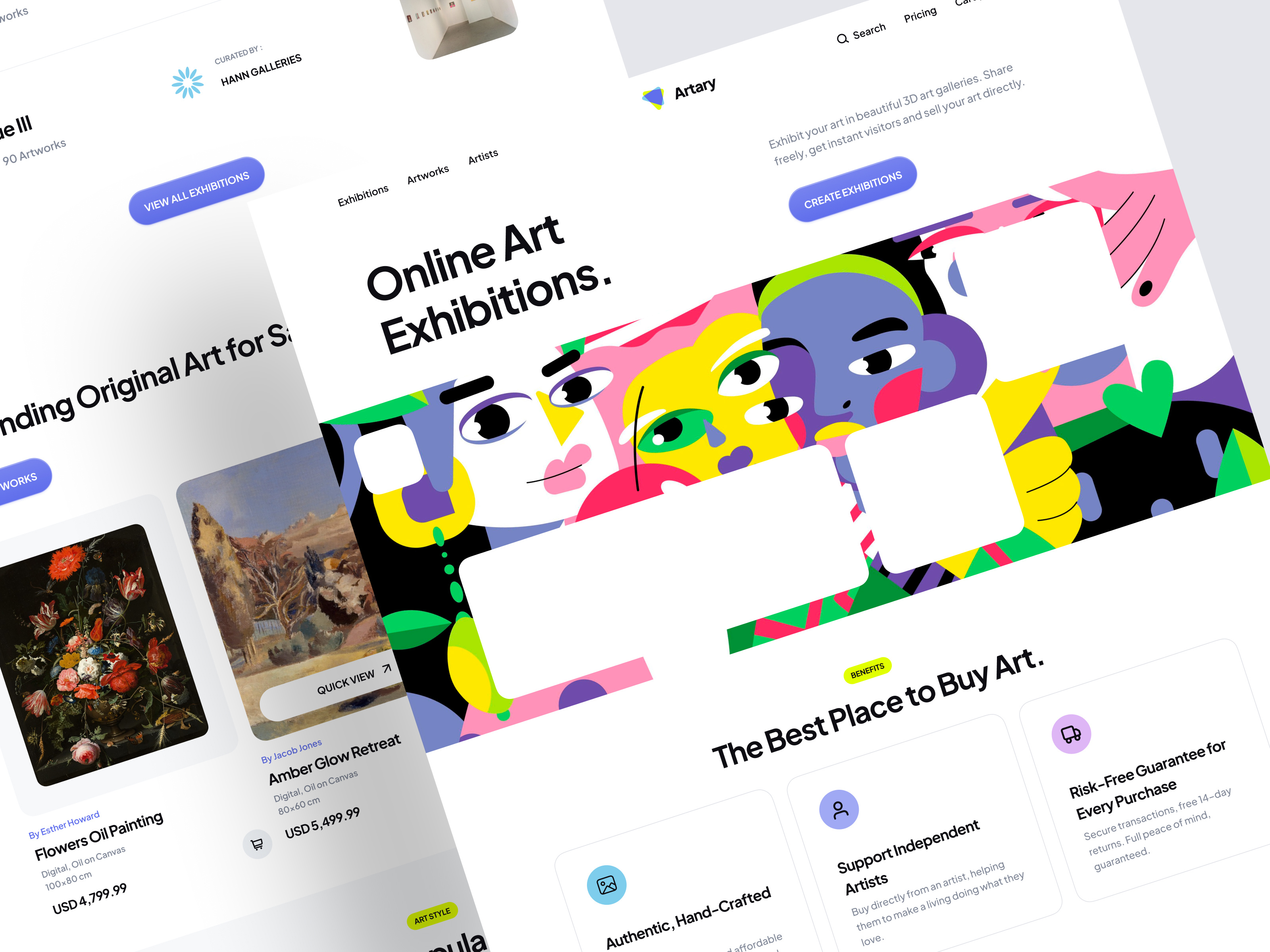 Artary - Digital Art Gallery Landing Page by Pickolab Studio on Dribbble