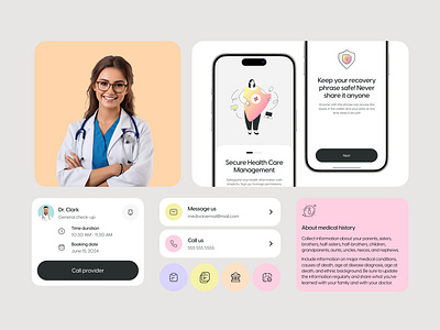 Medivolve UI Components cards clean components design system graphics healthcare icons medical medical app minimal mobile app modern ui cards ui components