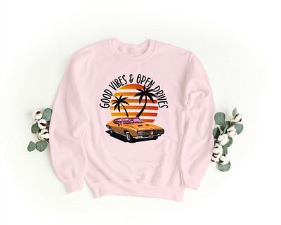 Retro Roadtrip Vibes Sweatshirt graphic design