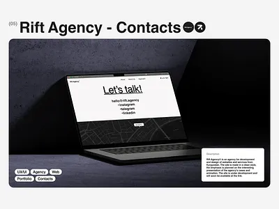 Rift Agency - Contacts - UI Design agency design figma minimalism studio ui uiux user interface ux website