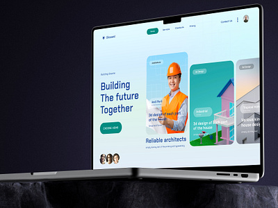 Website For Civil Engineering Company architecture branding build business civil clean design engineering green homepage landingpage light mobile mockup pastel real estate smart home ui webdesign website