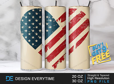 American Flag Heart Shape Tumbler Wrap Design america american american flag heart shape american flag tumbler american heart flag freedom graphic design graphics grunge american flag heart shape lovely america texture tumbler tumbler design tumbler warp united states usa usa tumbler vintage