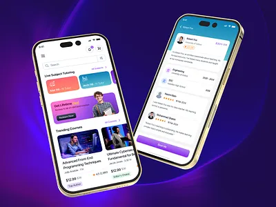 Ed-Tech Mobile App beautiful branding dashboard design ed tech landing page mobile app ui ui design ux website