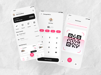 SplitBill App UI Kit app design balance banking fintech mobile app splitbill splitbillapp uidesign uiux