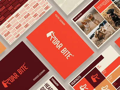 Roar Bite - Dog Food Brand brand brand identity branding dog branding dog food dog food brand doggie doggy dogs logo design puppy puppy brand puppy branding puppy food