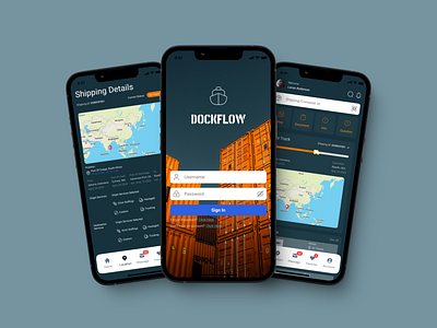 Dockflow - Container Tracking App figma graphic design mobile app tracking app ui ui ux