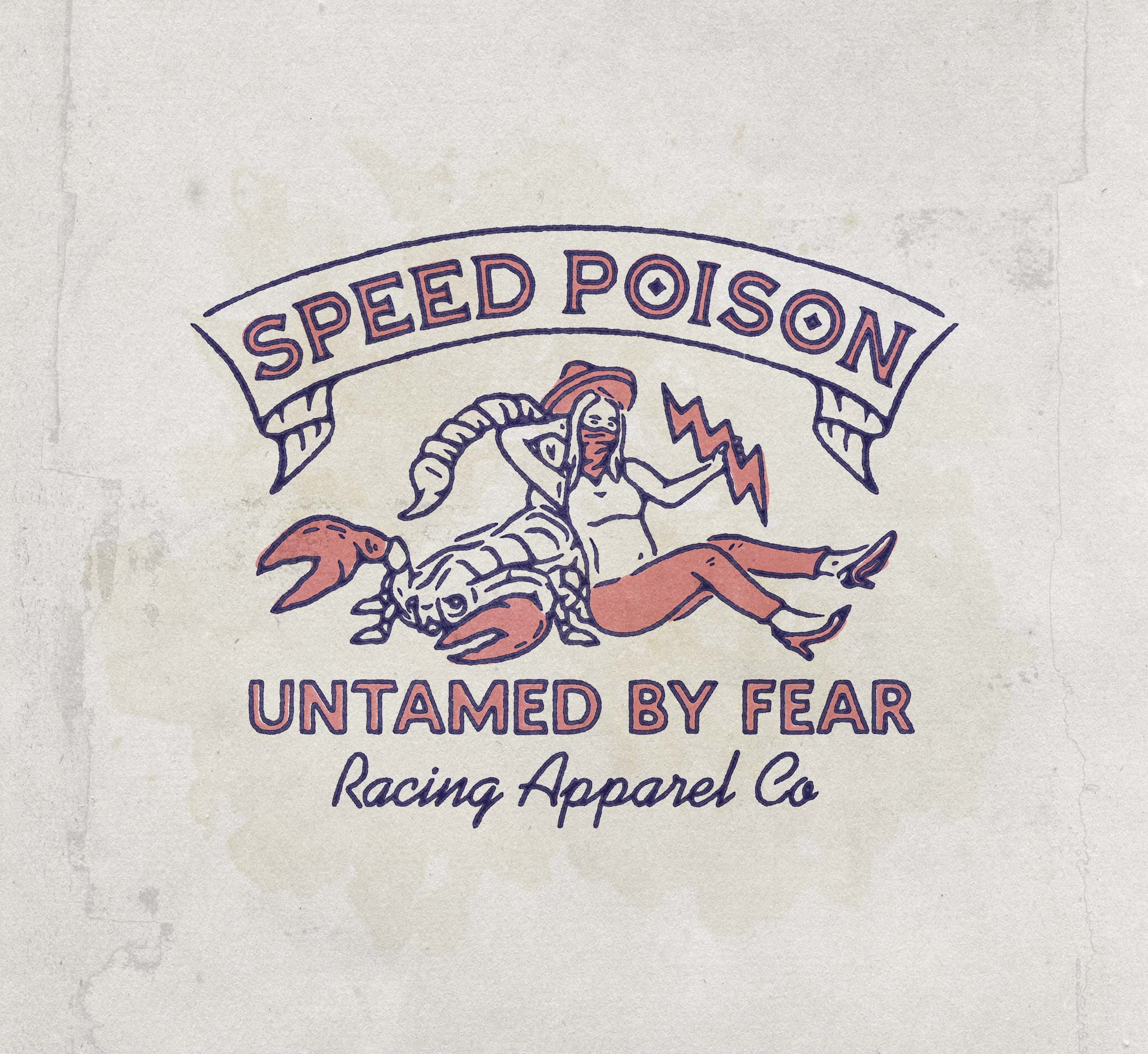 Speed Poison - Illustration for Merchandise angonmangsa apparel badge badges branding company design garage girl graphic design graphicdesign hand drawn illustration lockup logo merch merchandise racing scorpion streetwear