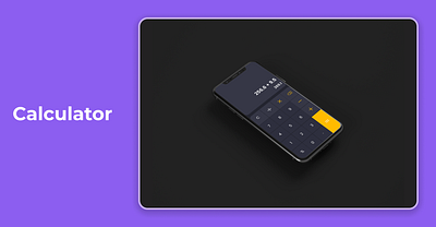 Mobile device with calculator mockup design graphic design