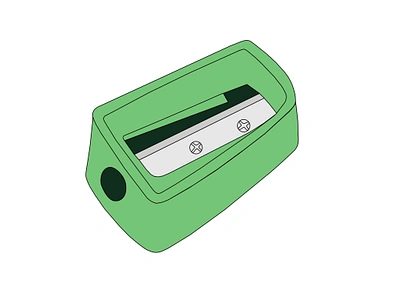 Green pencil sharpener with dual holes art design digital art digital design drawing graphic design illustration illustrations krita sharpener vector vector art