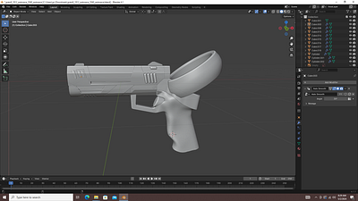 pistol 3d model made for printing. 3d printintg