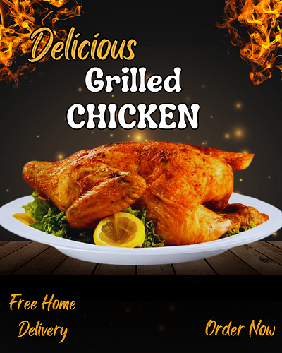 Food Poster Design 'Let's Turn your imagination into reality' business canva chicken poster design design food poster photoshop poster design posters social media post social media post design