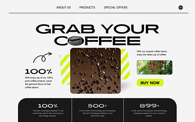 Coffee Web Design UI animation app branding design graphic design illustration logo motion graphics ui vector