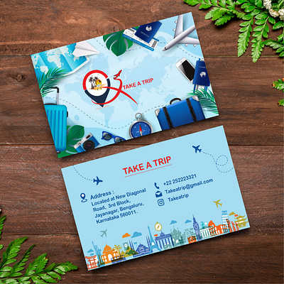 Take A Trip Logo & Visiting Card 3d animation branding graphic design logo motion graphics takeatrip ui visitingcard