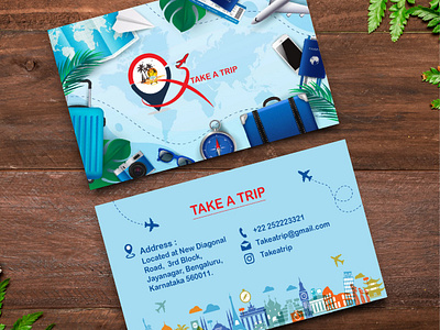 Take A Trip Logo & Visiting Card 3d animation branding graphic design logo motion graphics takeatrip ui visitingcard