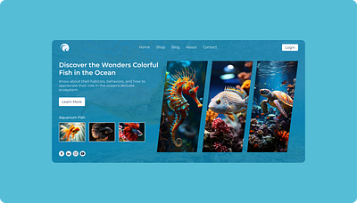 Sea Fish Website Templates figma ui landing page landing page design ui design website template website ui