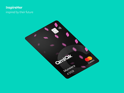 InspireHer - Credit Card | Amlak Mobile Banking App 3d bank banking branding cards credit credit card dashboard design figma fintech graphic design illustration illustrator iphone logo products ui ux web