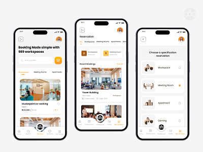 Office Workspaces App figma graphic design ui