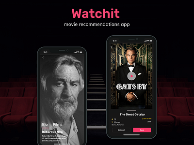 Watchit movie app app design mobile ui uidesign