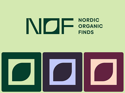 NORDIC ORGANIC FINDS logo design branding colorful earth eco icon leaf logo minimalistic natural nof nordic norway norwegian organic scandinavian timeless