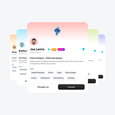 Profile cards design product product design ui uidesign uiux ux uxdesign