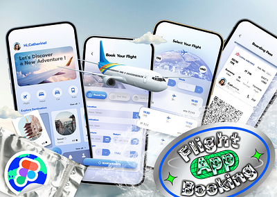 Flight Booking App UI Design app blue booking figma flight light mode mobile phone ui ui design uiux