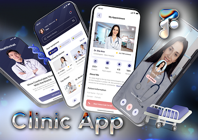 Clinic App app clinic doctor figma light mode mobile ui ui design uiux ux