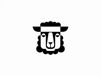 Geometric Sheep Logo animal branding design emblem farm geometric icon identity illustration lamb livestock logo mark mascot negative space religion sheep symbol vector wool