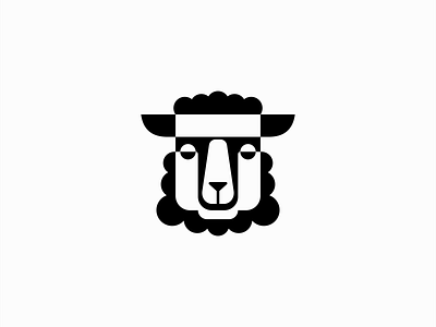 Geometric Sheep Logo animal branding design emblem farm geometric icon identity illustration lamb livestock logo mark mascot negative space religion sheep symbol vector wool