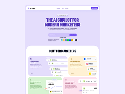 Arcane: Website Design & Framer Development 2023 version ai powered ai website framer framer site made in framer saas saas website