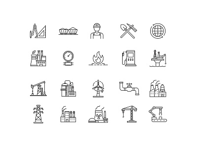Factory and Manufacturing Icons factory factory icon icon design icon download icon set manufacturing vector vector download vector icon