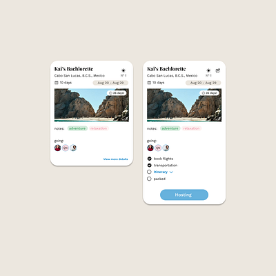 Trip Card for Travel App design graphic design portfolio product design ui vector