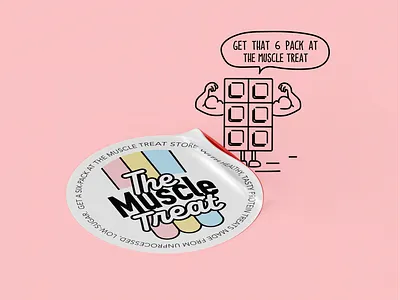 The Muscle Treat illustrator muscle rainbow sticker sweets sweets brands treats