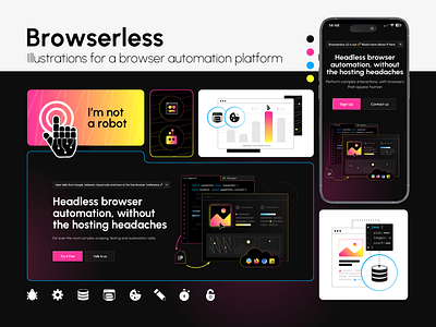 Browserless: Illustrations for a Browser Automation Platform icon