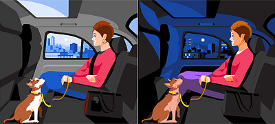 Uber_Service Dog branding character design graphic graphic design illustration spot ui vector