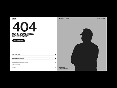 Laxer 404 animation branding consultancy interaction laxer portfolio typography ui website