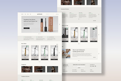 Website Design: Beauty product E-commerce Landing Page beauty clean design e commerce ecommerce esthetic landing page minimalistic modern product product page simple store stylish ui ui design ux ux design webpage website
