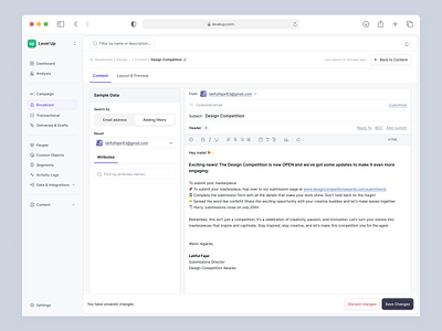 Edit Broadcast - Dashboard ads ads marketing broadcast dashboard broadcast management campaign campaign management clean dashboard dashboard dashboard edit email dashboard marketing dashboard product design saas dashboard ui uiux web webdesign website