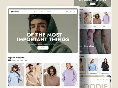 Hoodie E-commerce Website Landing page app app design dashboard design design system ecommerce graphices hoodie landing page mobile app modern ui motion saas shihab ui uiux ux web web design webapp