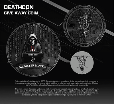 DEATHCON GIVE AWAY COIN 3d animation branding coin comemorative crypto design graphic design illustration logo ui