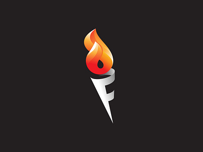 Creative F Logo Design | F Letter and Torch Symbol art