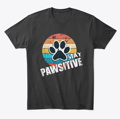 'stay pawsitive' cat t-shirt design! 🐱 catlovers fashionstatement staysawsitive uniquetshirt