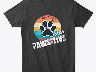 'stay pawsitive' cat t-shirt design! 🐱 catlovers fashionstatement staysawsitive uniquetshirt