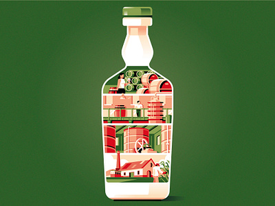Berlin Packaging - Rhum Agricole aging bottle campaign distillery fermentation geometric harvest illustration packaging process spirit