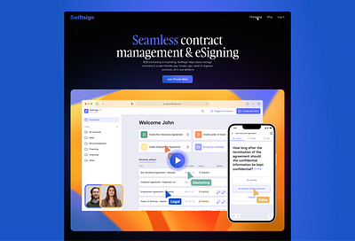 Seamless contract management & eSigning AI • Website Design contract ai contract guidance esigning legal ai