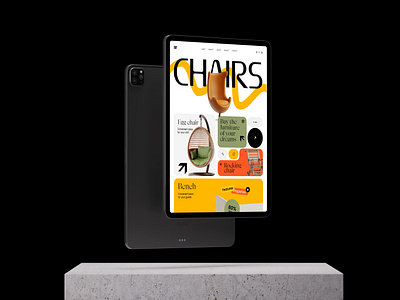 Chairs store concept chairs creative design graphic design illustration landig page minimalism store ui
