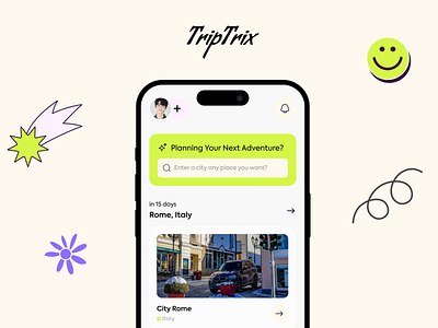 TripTrix Travel Planner — Mobile App figma travel app ui ux